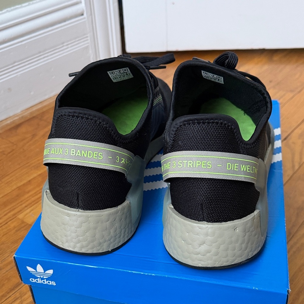 Adidas NMD_R1.V2 Black and Olive Sneakers - Picture 4 of 7